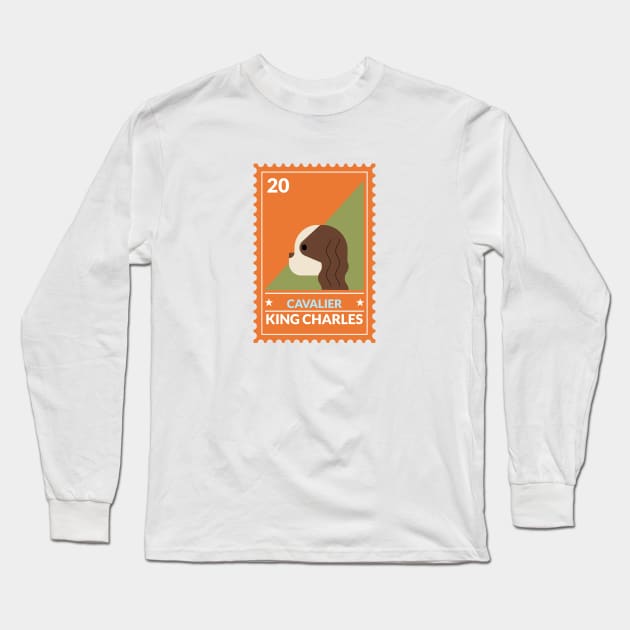 Cavalier King Charles Stamp Dog Owner Long Sleeve T-Shirt by DC Bell Design